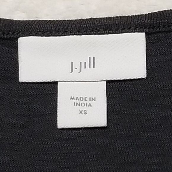 J JILL XS Dress Embroidered Cotton Sleeveless Knee Length Gray Boho Whimsigoth - Picture 4 of 8